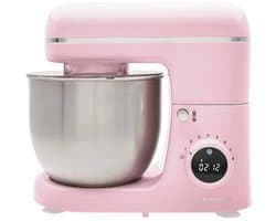SILVERCREST® KITCHEN TOOLS Keukenmachine pastel - Vermogen: 600 W - Inhoud: 5 L - Inclusief spatbescherming met vulopening, deeghaak, eiwitklopper en garde - Met extra pulsfunctie - Afneembare accessoires zijn vaatwasmachinebestendig - Roze