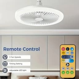 Livano Plafondventilator - Met Verlichting - Plafond Ventilator - Met Lamp - Plafonniere Met Ventilator - Met Licht - 25cm — thumbnail 1