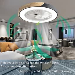 Nivard Plafondventilator - Met Verlichting - Plafond Ventilator - Met Lamp - Plafonniere Met Ventilator - Met Licht - Wit — thumbnail 2