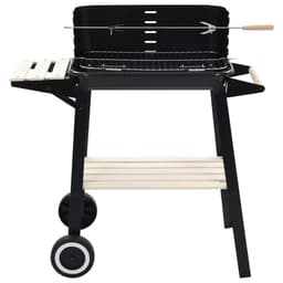 vidaXL Houtskoolbarbecue staand met wieltjes — thumbnail 5