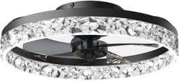Livano Plafondventilator - Met Verlichting - Plafond Ventilator - Met Lamp - Plafonniere Met Ventilator - Met Licht - Zwart — thumbnail 1