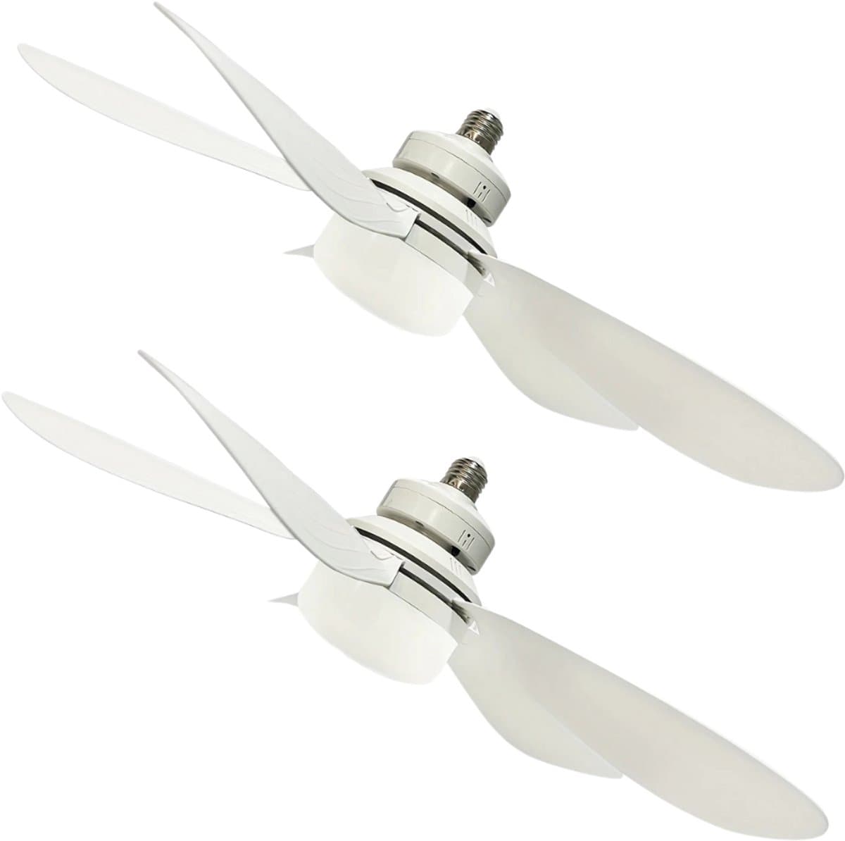 Nivard Plafondventilator - Met Verlichting - Plafond Ventilator - Met Lamp - Plafonniere Met Ventilator - Met Licht - Wit - 52cm - 2 Stuks — afbeelding 1
