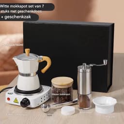 Espresso Tavien - koffiemaker - Zwart - Percolator - Moka pot - Met Koffiemolen - Camping en thuisgebruik — thumbnail 4