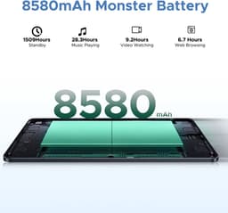 DOOGEE U11 Pro - Tablet - Tablets - 30GB RAM + 256GB ROM(2TB/TF) - 8580 mAh - 11 Inch 1080P 90 Hz - Dubbele luidspreker - T7200 Octa Core - 13MP Camera - 5G WIFI - Face ID - 7.9 mm Metallic Body - Zwart — thumbnail 4