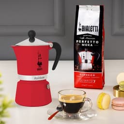 Bialetti Rainbow Percolator 1 Kops Rood – Italiaanse Espressopot – Aluminium Koffiezetter – Moka Pot voor 1 Kopje Espresso — thumbnail 3