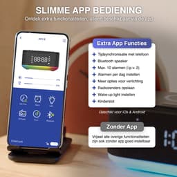 Swiftvein Rise Digitale Wekkerradio - Wekker voor Kinderen en Volwassenen - Reiswekker met Alarm Klok - Klokradio voor Slaapkamer — thumbnail 3