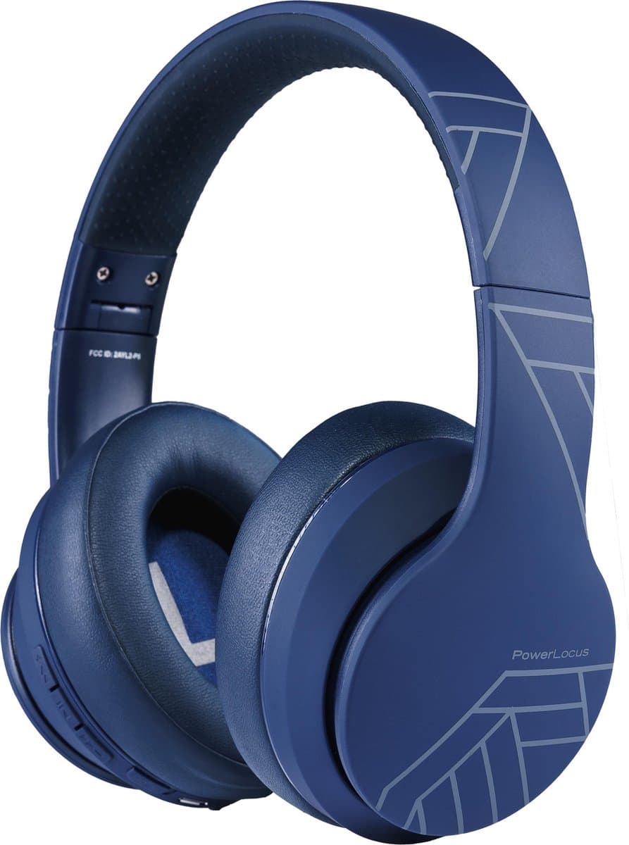 PowerLocus P6 draadloze Over-Ear Koptelefoon Inklapbaar - Bluetooth Hoofdtelefoon - Met microfoon - Blauw — afbeelding 1
