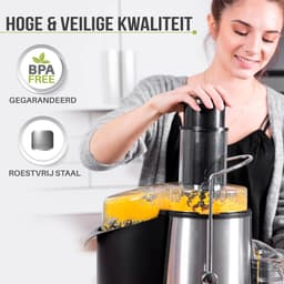 Krachtige Juicer voor Fruit en Groenten – Mixer - 850 W met 2 Snelheden - Ideaal voor Sinaasappels en Citrusvruchten - Brede Opening (75 mm) en Antislip Basis — thumbnail 2