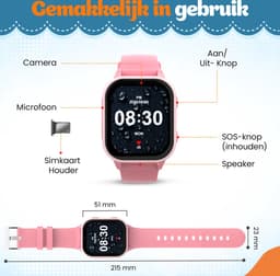 VUBIO Kinder Smartwatch S1 4G Incl. Simkaart - WIFI - GPS - Whatsapp — thumbnail 2