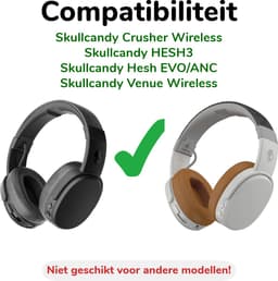 Vervangende Phreeze Oorkussens - Geschikt voor Skullcandy Crusher 3.0 / 2.0 / 360 / EVO / ANC, Hesh 3, Venue Wireless - Bruin — thumbnail 4