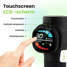 2BEHEALTHY Massage Gun Professioneel - Incl. 6 Opzetstukken - 30 Massage Standen - Massage Pistool - Massage Apparaat - Massagegun - Spier Massage - Spieren & Gewrichten - Zwart — thumbnail 4
