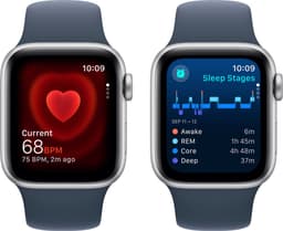 Apple Watch SE - 40mm - Silver Aluminium Case with Storm Blue Sport Band - S/M — thumbnail 4