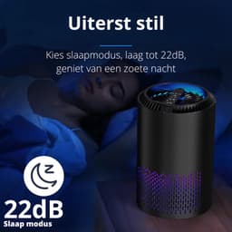 Allergie Luchtreiniger - Automatisch Uitschakelen - Hooikoorts filtervermogen, Stof en meer- Air Purifier - zwart — thumbnail 4