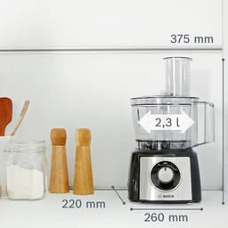 Bosch MCM3531M MultiTalent 3 - Keukenmachine - 800W - Foodprocessor - Veiligheidsdeksel - Zwart/RVS — thumbnail 3