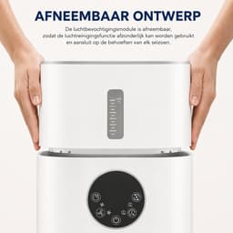 DPLUNIQ Luchtbevochtiger - Luchtreiniger - Air Purifier - HEPA Filter - 2 in 1 - Touch - 35-60 m² - 2,6kg - 23x23x55cm - Wit — thumbnail 2