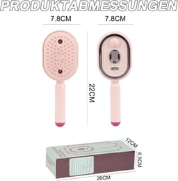 Spray Air Cushion Massage Comb Haarborstel met stoom, 3-in-1 stoomborstel, elektrische USB-C-stoomhaarborstel met 10 ml watertank, antistatisch voor krullend, golvend en glad haar — thumbnail 4