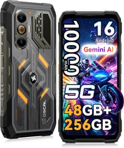 OSCAL PILOT 8 Robuuste Smartphone 5G - 48GB(12+36) RAM - 256GB ROM - 6,83inch 120Hz - 10000 mAh 55W - Android 16 - 108MP+50MP camera - WiFi 7 - IP68/IP69K - GPS NFC - Zwart — thumbnail 1