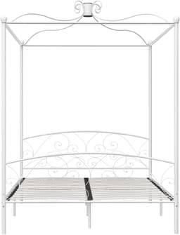 Bedframe, familiebed, palletbed, hemelbed, wit metaal, 160 x 200 cm — thumbnail 5