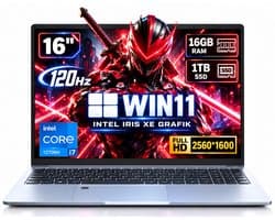 Ninkear N16 Pro - 16 inch laptop - Intel Core i7-12700H - 16GB DDR4 - 1TB SSD - 2.5K QHD 120Hz - 100% sRGB - 5500mAh - Intel Arc - Windows 11
