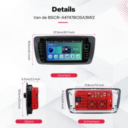 Boscer Autoradio met 7 Inch Scherm - Geschikt voor Seat Ibiza 6J 2009-2013 - Past in de Originele Dashuitsparing - Draadloos Apple CarPlay & Android Auto - Bluetooth Handsfree Bellen - FM Radio (RDS) - Achteruitrijcamera & Microfoon — thumbnail 2