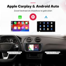 Boscer Autoradio met 7 Inch Scherm - Geschikt voor Seat Ibiza 6J 2009-2013 - Past in de Originele Dashuitsparing - Draadloos Apple CarPlay & Android Auto - Bluetooth Handsfree Bellen - FM Radio (RDS) - Achteruitrijcamera & Microfoon — thumbnail 4