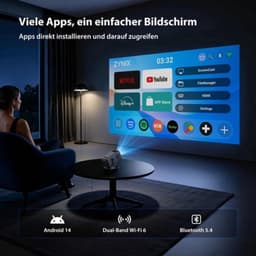 Mini Beamer Enige Uitvoering - 400 ANSI Lumen - 1280 x 720 Resolutie - LED - Draagbaar - Thuisbioscoop Projector — thumbnail 4