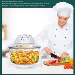 Glazen Luchtfriteuse, 12 Liter, 1200-1400 W, Olievrije Friteuse met Timer van 60 Minuten en Temperatuurregelaars van 149 ° F - 482 ° F 360 ° Zichtbaar Aanrecht Luchtfriteuse Oven — thumbnail 3