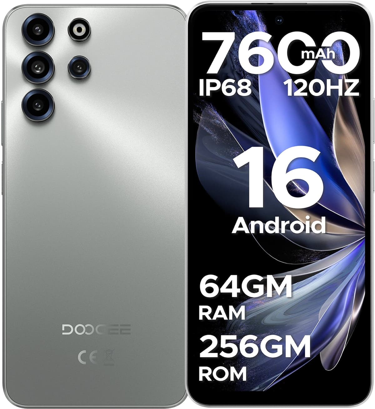 DOOGEE B10 Pro 4G - Robuuste Smartphone - Robuuste Telefoon - 64GB RAM + 256GB ROM (2TB/TF) - 6.63 FHD+120Hz - 7600mAh/33W - IP68/IP69K Waterproof Phone - Helio G100 - Face ID - NFC - OTG — afbeelding 1