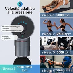 KLS® Massage Gun - Massage Gun Mini - Massage Pistool - Grijs - 14cm x 5cm x 10cm — thumbnail 2