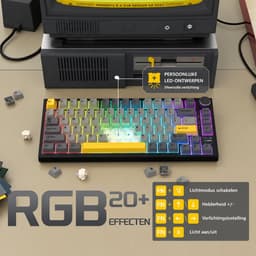 Ajazz AK820 PRO-Bedraad Mechanisch Toetsenbord-75% QWERTY Toetsenborden-TFT‑scherm-RGB Gaming Keyboard- Gasket-Hot Swap-Volumeknop-82 Keys-Gift Switch — thumbnail 3