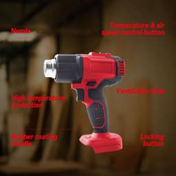 Wireless Heat Gun for Milwaukee 18V Li-Ion Battery with 5 Nozzles, 400W 500°C Heat Gun for Crafts, Heat Shrink Hose - ShopVlot — thumbnail 2