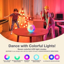 Karaoke-machine met 2 draadloze microfoons, Bluetooth-karaoke-luidspreker voor kinderen en volwassenen - Beige — thumbnail 2