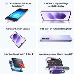 REDMI Note 17 5G - Black - 6GB RAM - 256GB - 7700 mAh-batterij met 45 W turboladen - 6,99" FHD+ oogvriendelijk AMOLED-display - IP65 stof- en waterbestendigheid — thumbnail 2