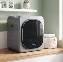 COVREO Wasdroger met smart modus en 6 tijdstanden – 48x40x56 cm – Luchtafvoerdroger met RVS trommel – voor 2.5 kg was – Zilver — thumbnail 1