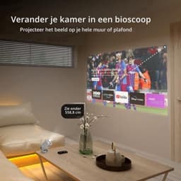 Mini Beamer 1080p Full HD - LED Projectie - 1920 x 1080 Resolutie - Wit - Voor Thuisbioscoop En Zakelijk Gebruik — thumbnail 3