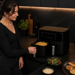 Tobi Dual Zone Airfryer 15L, XXXL 2400W – Olievrije Heteluchtfriteuse met 2 Onafhankelijke Bereidingscompartimenten, Digitaal Touchscreen, Instelbare Temperatuur en Timer, Frituren, Bakken, Braden en Opwarmen — thumbnail 4