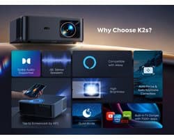 Beamer 1080P Full HD – 4K Ondersteuning – Google TV – WiFi 6 – Autofocus – Dolby Audio