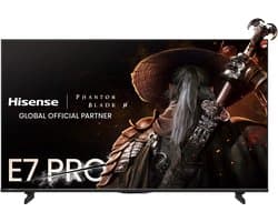 Hisense 65E7S PRO SmartTV - 65 inch - 4K Hi-QLED - 2026 - Native 144Hz Game Mode - Hi-QLED Colour - Built-in Subwoofer - AI Picture - AI Smooth Motion - AMD FreeSync Premium - Dolby Vision Atmos