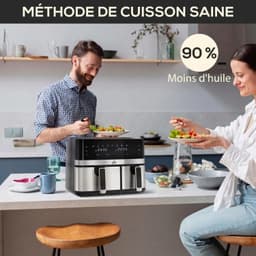 HOMCOM Airfryer - Staal - 41,8 x 39,2 x 31,1 cm - Zwart — thumbnail 2