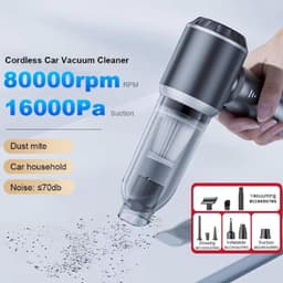 4‑in‑1 draadloze oplaadbare handstofzuiger, 16000PA sterke draagbare autostofzuiger met borstelloze motor, compacte mini stofzuiger in zilver, voor auto, thuis, kantoor en kamperen（rood） — thumbnail 3