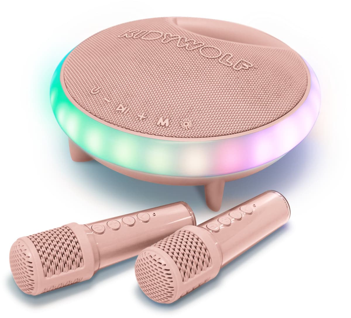 KIDYWOLF KIDYKARAOKE – Draagbare Karaoke Speaker met 2 Draadloze Microfoons, Lichteffecten en Bluetooth - Roze - 5+ — afbeelding 1