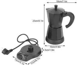 LISM-Draagbaar elektrisch koffiezetapparaat - 300 ml - Capaciteit voor 3 kopjes - Zwart — thumbnail 2