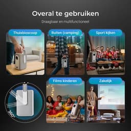 Mini projector - Full HD 1080p - 500 ANSI Lumen - met Google TV en Netflix - SnelShoppen — thumbnail 4