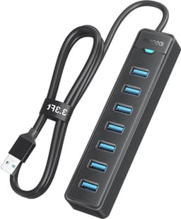 USB Hub - Poorten Uitbreider - Extra Apparaten - Snelle Dataoverdracht - 7 Poorten - Zwart — thumbnail 1