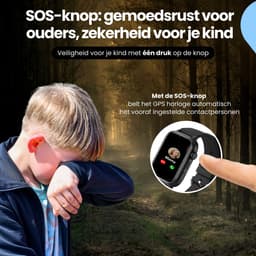 Protectly® GPS Horloge Kind Met Simkaart - 4G - SOS Alarm - Smartwatch Kinderen - GPS Tracker Kind - (Video)bellen - HD Camera - Whatsapp en SMS - Elke polsmaat - Bekijk Locatie Kind - Android en iOS - Incl. Simkaart & Screenprotector — thumbnail 4