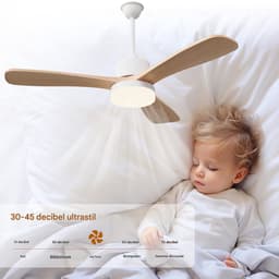 Plafondventilator met Licht 106 cm Houtlook – Stil DC Motor, LED 3 Kleuren & Afstandsbediening — thumbnail 4