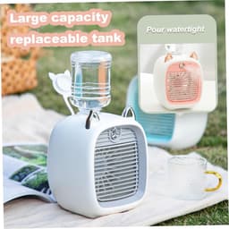 Compacte verdampingsluchtkoeler met 50 ml watertank, USB-gevoed persoonlijk bureaukoelapparaat, 3 windsnelheden en stille werking, geschikt voor thuis en kantoor（Roze） — thumbnail 4