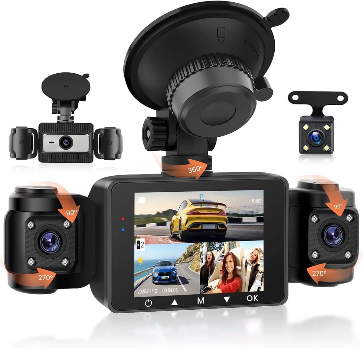 360° Dashcam - 4-camera systeem - Full HD opname - Nachtzicht - Voor Auto's — afbeelding 1