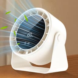 Bureauventilator Persoonlijk - Tafelventilator Draadloos - Persoonlijke Koeling - 100 Snelheden - 17.3B x 8.8H cm - Wit — thumbnail 3