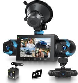 SnelShoppen - 360° 4-kanaals dashcam auto met 64 GB kaart, HD 1080P camera's voor en achter, IR-nachtzicht, 3 inch display, parkeermonitor, G-sensor — thumbnail 1